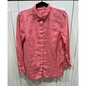 Tommy Bahama Pink Linen Button Up Shirt Tunic Beach‎ Resort Preppy